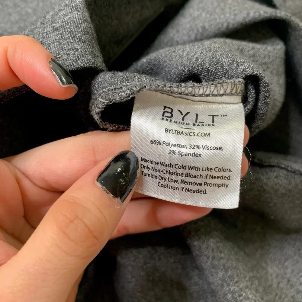BYLT Shirt Mens XL Extra Large Gotham Gray Vista Long Sleeve Button Down Stretch